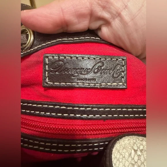 Dooney & Bourke Neutral Snake-Print Drawstring Bucket Bag *read for condition* - Picture 10 of 13